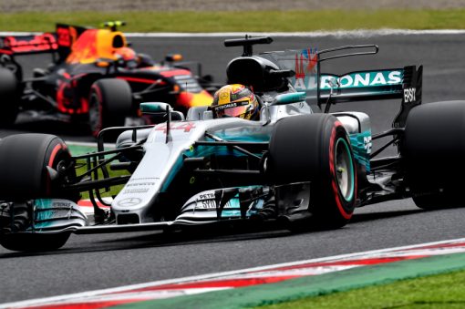 Foto Poster Lewis Hamilton tijdens de GP van Japan, F1 Mercedes Team 2017