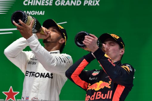 F1 Foto Poster van Max Verstappen tijdens de GP van China, Red Bull Racing 2017