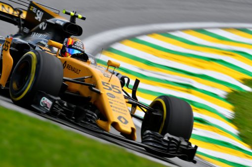Foto Poster Carlos Sainz tijdens de GP van Brazilie, F1 Renault Team 2017