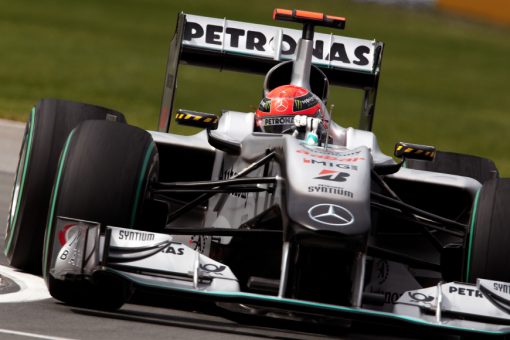 Foto Poster Michael Schumacher in Actie, F1 Mercedes Team 2010
