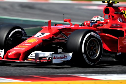 Kimi Raikkonen tijdens de GP van Spanje, F1 Ferrari Team 2017