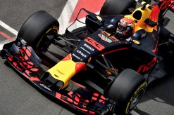 F1 Foto Poster van Max Verstappen tijdens de GP van Engeland, Red Bull Racing 2017
