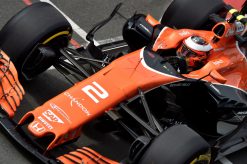 Foto Poster Stoffel Vandoorne tijdens de GP van Engeland, F1 McLaren Team 2017