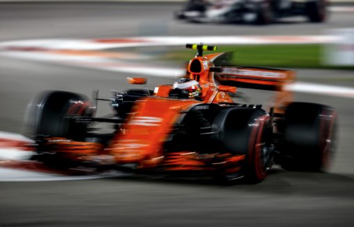 Foto Poster Stoffel Vandoorne tijdens de GP van Abu Dhabi, F1 McLaren Team 2017