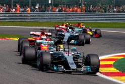 Foto Poster Lewis Hamilton tijdens de GP van Belgie, F1 Mercedes Team 2017