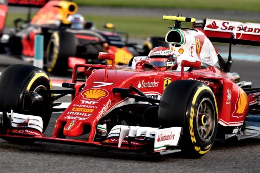 Kimi Raikkonen - Ferrari in actie tijdens de Grand Prix van Abu-Dhabi 2016.