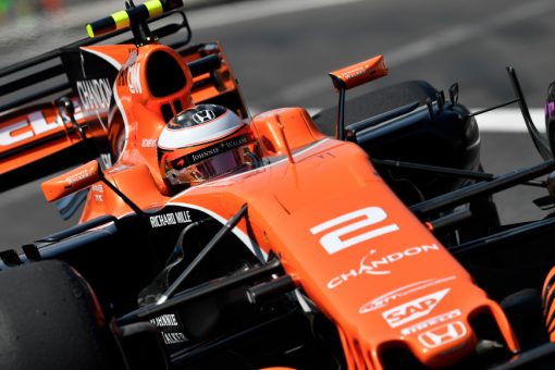 Foto Poster Stoffel Vandoorne tijdens de GP van Mexico, F1 McLaren Team 2017