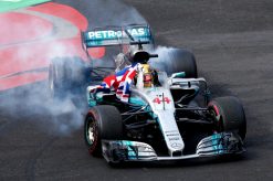 Foto Poster Lewis Hamilton tijdens de GP van Mexico, F1 Mercedes Team 2017