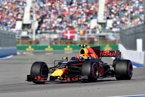 F1 Foto Poster van Max Verstappen tijdens de GP van Rusland, Red Bull Racing 2017