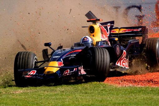 Foto Poster David Coulthard tijdens de GP van Australie, F1 Red Bull Racing Team 2008