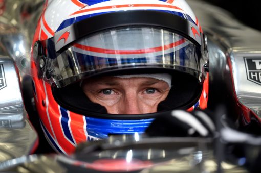 Foto Poster Jenson Button tijdens de GP van Bahrein, F1 McLaren Team 2014