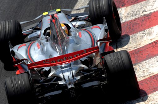 Foto Poster Lewis Hamilton tijdens de GP van Brazilie, F1 McLaren Team 2007