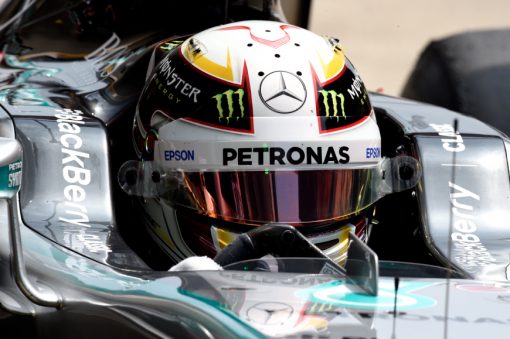 Foto Poster Lewis Hamilton tijdens de GP van China, F1 Mercedes Team 2015