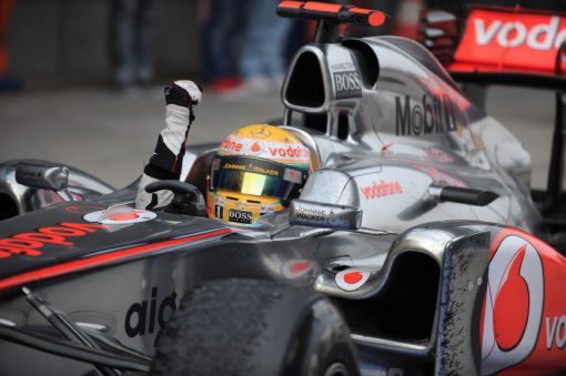 Foto Poster Lewis Hamilton tijdens de GP van China, F1 McLaren Team 2011