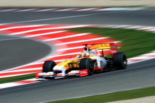 Foto Poster Fernando Alonso in Actie tijdens de F1 Grand Prix Spanje 2009