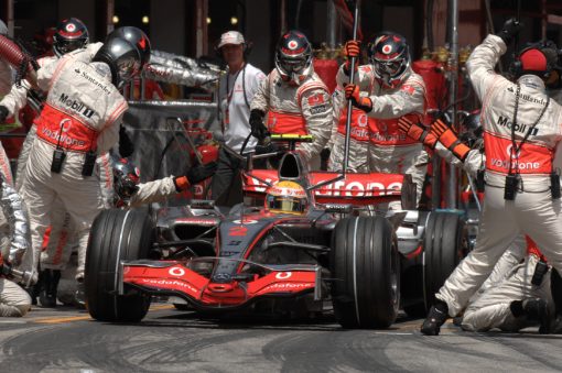 Foto Poster Lewis Hamilton tijdens de GP van Spanje, F1 McLaren Team 2007