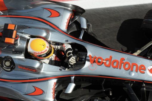 Foto Poster Lewis Hamilton tijdens de GP van Spanje, F1 McLaren Team 2008