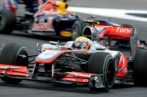 Foto Poster Lewis Hamilton tijdens de GP van Duitsland, F1 McLaren Team 2010