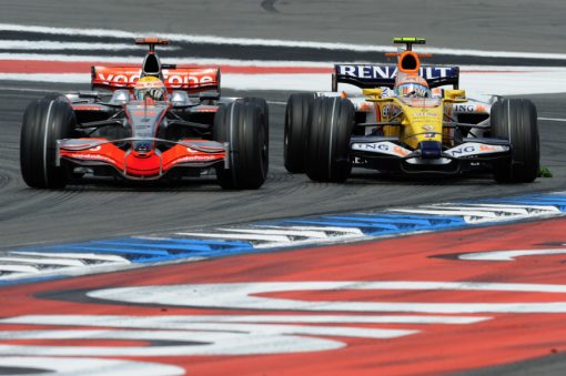 Foto Poster Lewis Hamilton tijdens de GP van Duitsland, F1 McLaren Team 2008