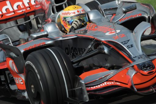 Foto Poster Lewis Hamilton tijdens de GP van Hongarije, F1 McLaren Team 2008