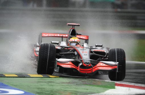Foto Poster Lewis Hamilton tijdens de GP van Italie, F1 McLaren Team 2008