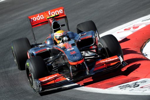 Foto Poster Lewis Hamilton tijdens de GP van Italie, F1 McLaren Team 2010
