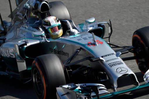 Foto Poster Lewis Hamilton tijdens de GP van Italie, F1 Team Mercedes 2014