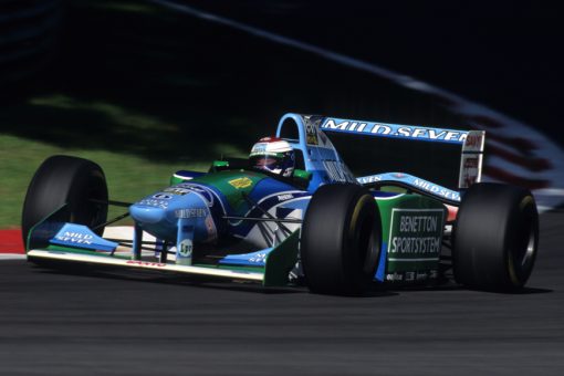 Foto Poster Jos Verstappen tijdens de GP van Italie, F1 Benetton Team 1994
