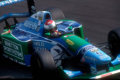 Foto Poster Jos Verstappen tijdens de GP van Italie, F1 Benetton Team 1994