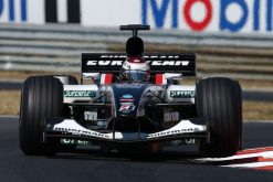 Foto Poster Jos Verstappen tijdens de GP van Hongarije, F1 Minardi Team 2003