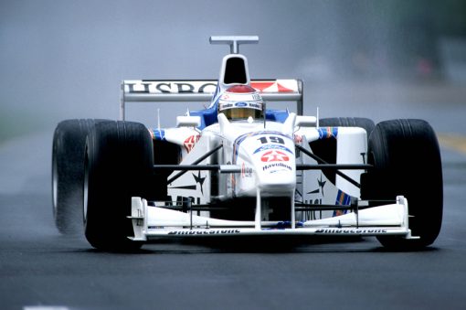 Foto Poster Jos Verstappen tijdens de GP van Frankrijk, F1 Stewart Team 1998