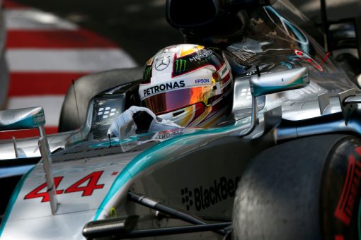 Foto Poster Lewis Hamilton tijdens de GP van Monaco, F1 Mercedes Team 2015