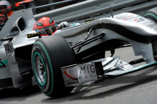 Foto Poster Michael Schumacher in Actie, F1 Mercedes Team 2010