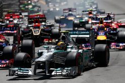 Foto Poster Lewis Hamilton tijdens de GP van Monaco, F1 Mercedes Team 2013
