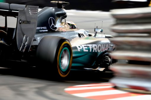 Foto Poster Lewis Hamilton tijdens de GP van Monaco, F1 Mercedes Team 2014