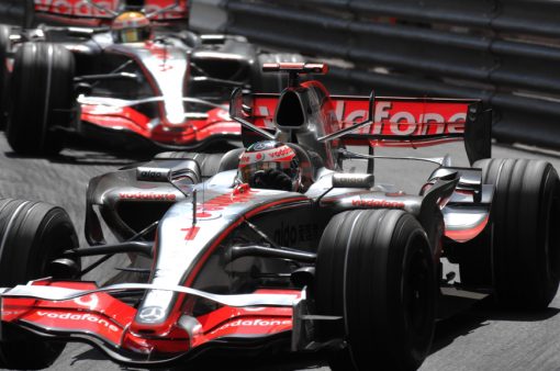 Foto Poster Fernando Alonso in Actie tijdens de F1 Grand Prix Monaco 2007