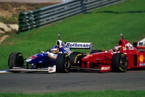 F1 Poster Michael Schumacher met Jacques Villeneuve Jerez, Ferrari 1997
