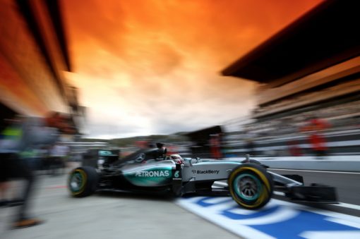 Foto Poster Lewis Hamilton tijdens de GP van Rusland, F1 Mercedes Team 2015