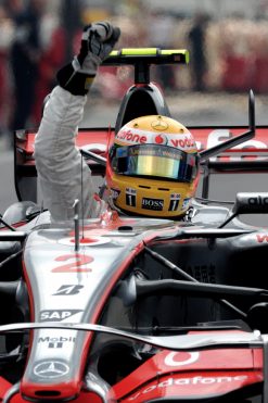 Foto Poster Lewis Hamilton tijdens de GP van Amerika, F1 McLaren Team 2007