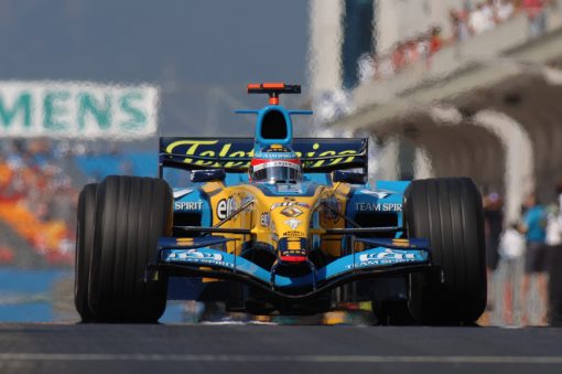 Fernando Alonso in actie tijdens de GP van Turkije 2005