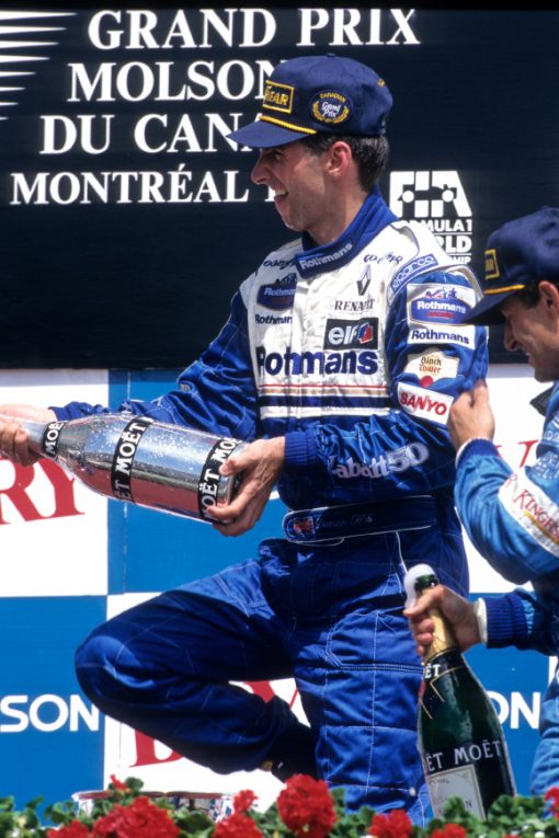 Foto Poster Damon Hill Podium tijdens de GP van Canada, F1 Williams Team 1996
