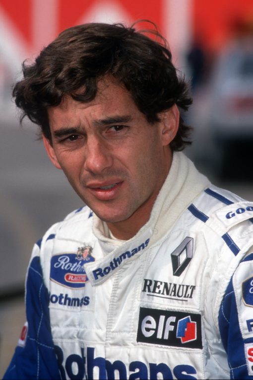 Portret van Ayrton Senna van het F1 Team Williams tijdens de Grand Prix van Italie, Formule 1 Seizoen 1994.