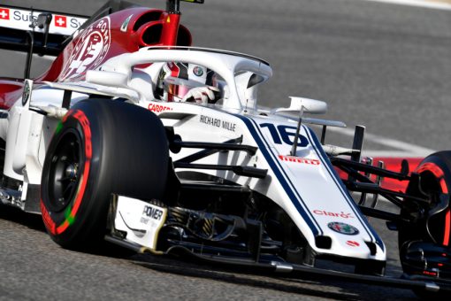 Charles Leclerc - Sauber in actie tijdens de GP van Bahrein, Formule 1 Seizoen 2018