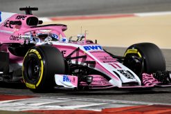 Sergio Perez - Force India in actie tijdens de GP van Bahrein, Formule 1 Seizoen 2018