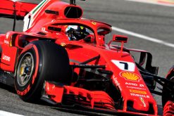 Kimi Raikkonen - Ferrari in actie tijdens de GP van Bahrein, Formule 1 Seizoen 2018