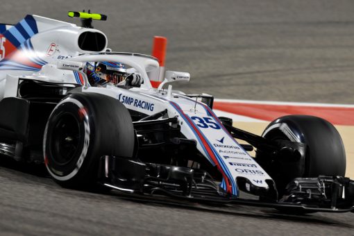Sergey Sirotkin - Williams in actie tijdens de GP van Bahrein, Formule 1 Seizoen 2018