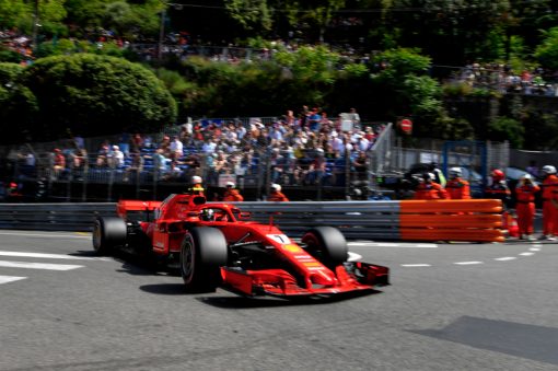 Kimi Raikkonen - Ferrari in Actie tijdens de GP van Monaco - Monte Carlo Formule 1 Seizoen 2018