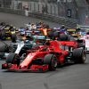 Kimi Raikkonen - Ferrari in Actie tijdens de Start van GP Monaco - Monte Carlo Formule 1 Seizoen 2018