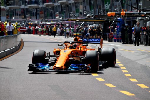 Stoffel Vandoorne - McLaren in Actie tijdens de GP van Monaco - Monte Carlo Formule 1 Seizoen 2018