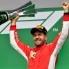Sebastian Vettel - Ferrari Winnaar van de GP van Canada - Montreal Formule 1 Seizoen 2018.  Foto is te bestellen als Poster, Ingelijst, Acrylglas, Alu-Dibond, Canvas, Forex of maak je eigen F1 Puzzel. Haal de Formule1 in huis met F1 Behang.